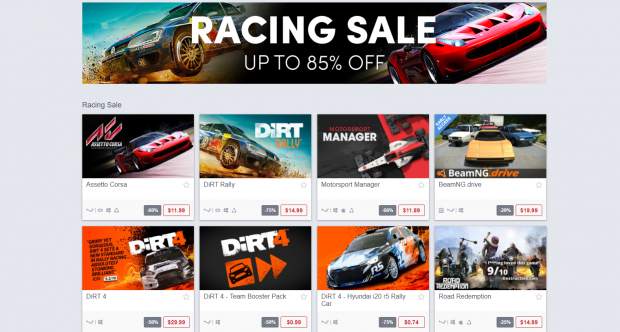 racing sale week humble store