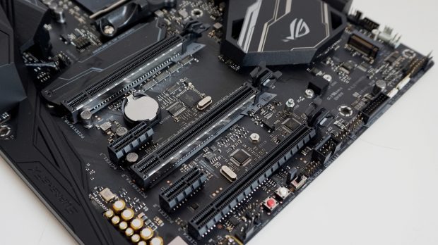 The Crosshair's M.2 heatsink can go on either SSD slot.