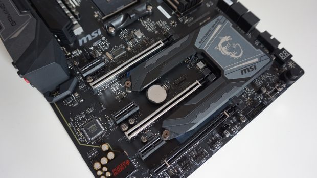 MSI X470 Gaming M7 AC PCIe and M2 heatsinks