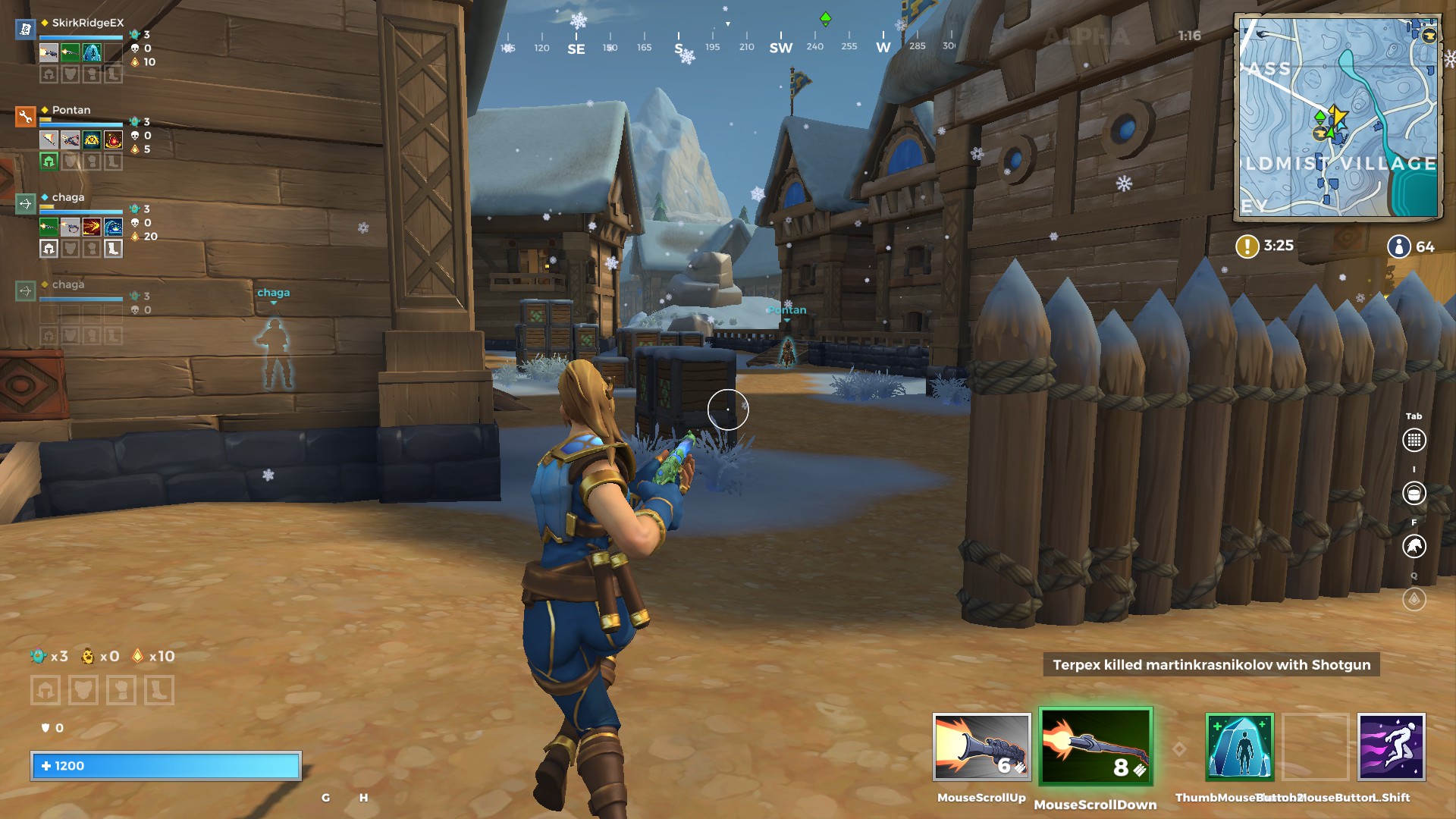 A view of Coldmist village in Realm Royale