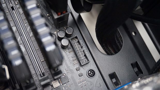 This is a USB3 header. Note the blank pin in the top left corner - this will help you work out which way round to put your header. This is a USB3 header. Note the blank pin in the top left corner - this will help you work out which way round to put your header.