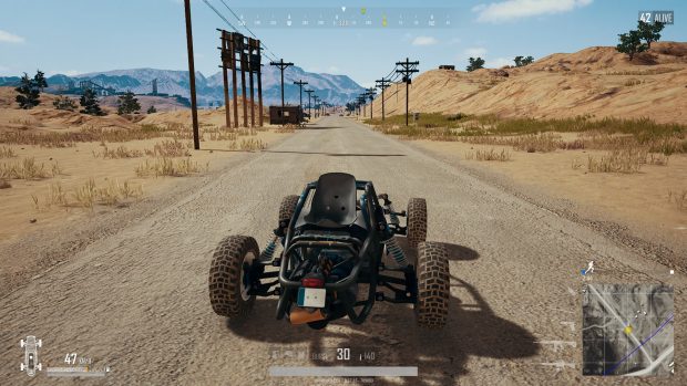 Player driving on a side road in Miramar