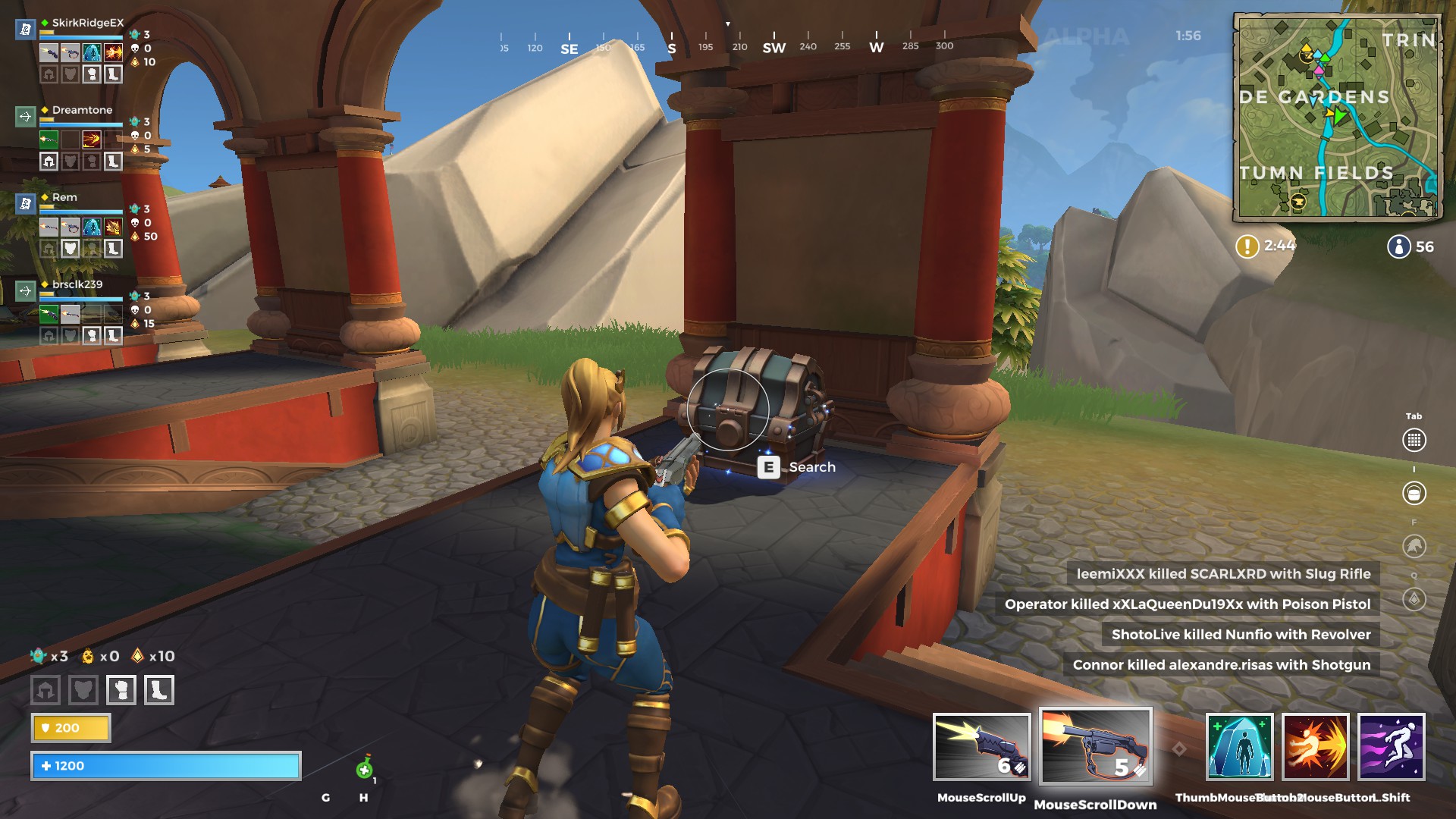 Mage looking at a standard chest