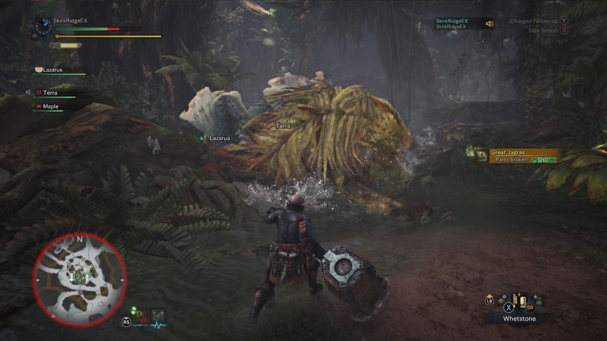 Player has just broken part of the Great Jagras