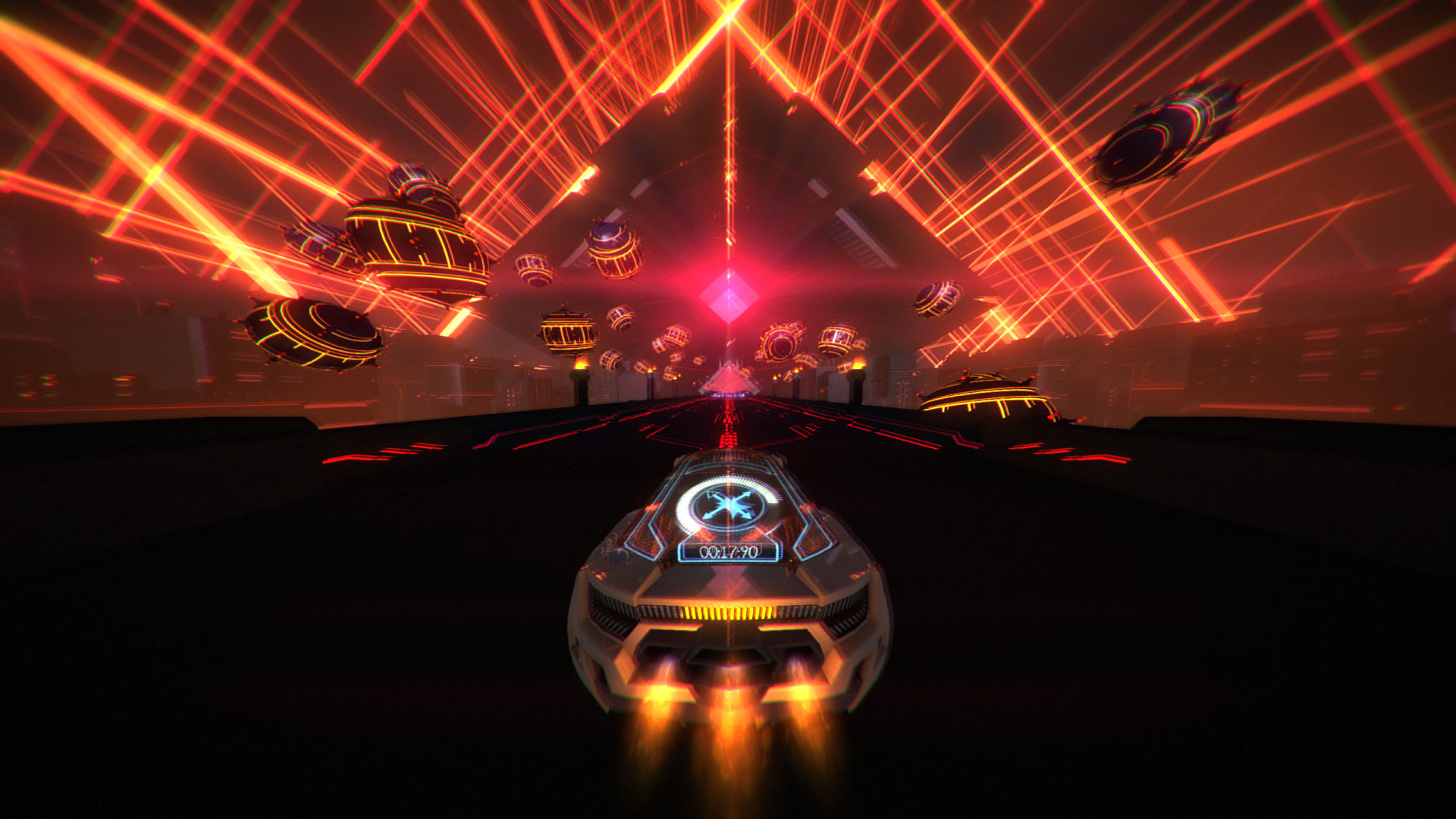 Neon laser jet-car racer Distance launches out of early entry