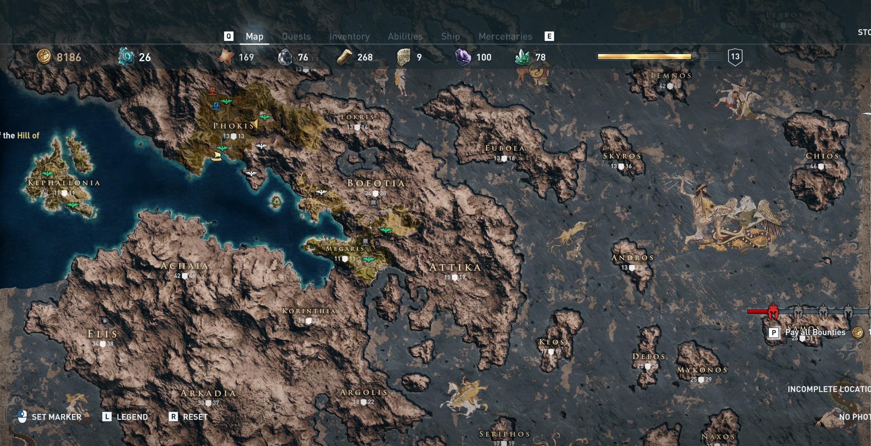 Assassins Creed Odyssey Map How Big Is The Map Deciphering The 7047