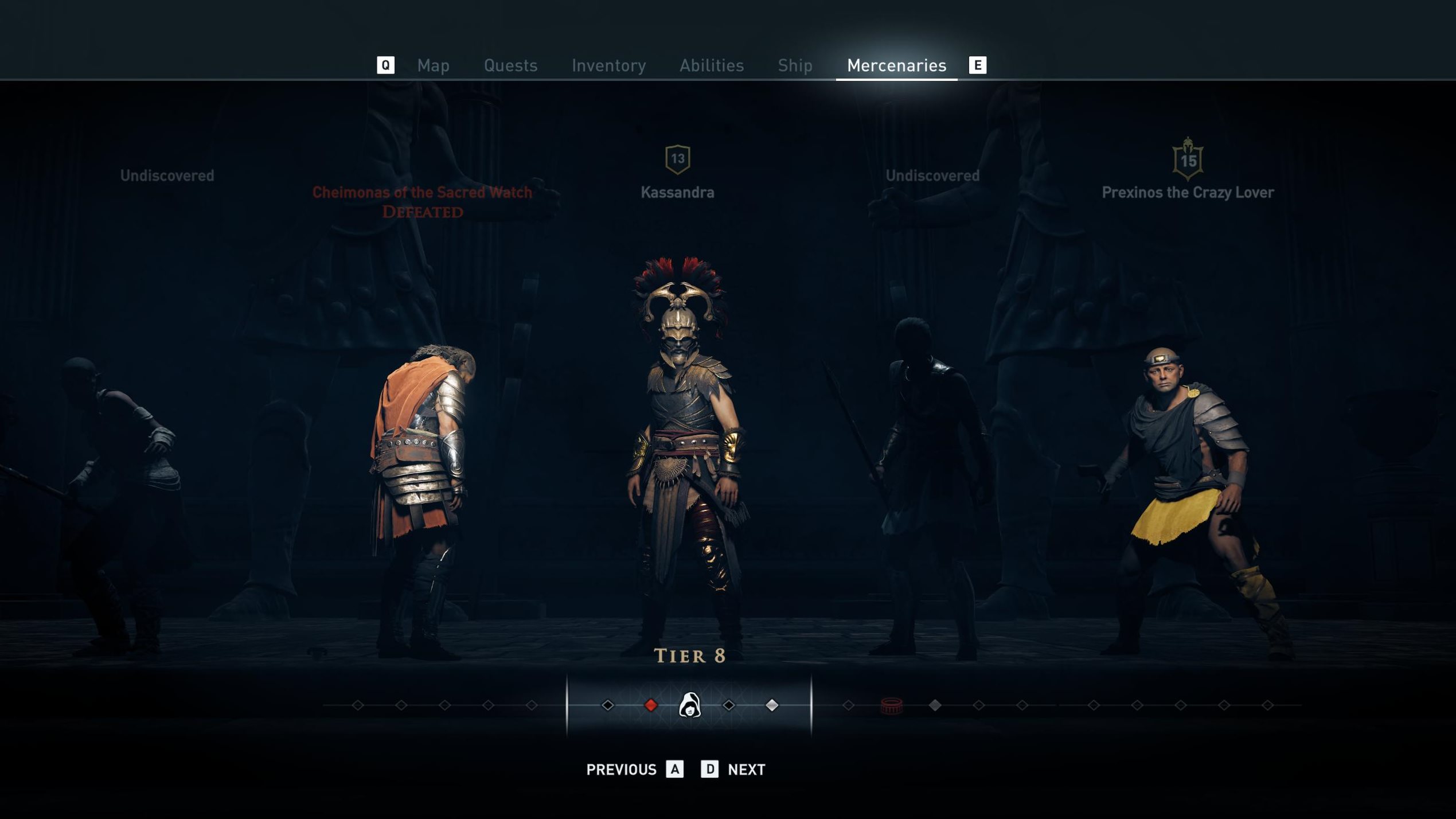 Mercenary system in Assassin's Creed: Odyssey