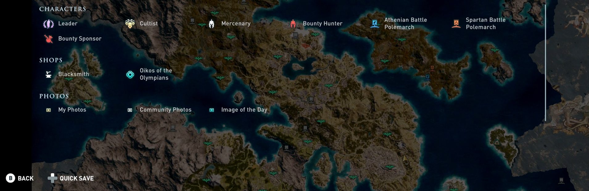 Assassin S Creed Odyssey Map Guide How Big Is The Map Legend Icons