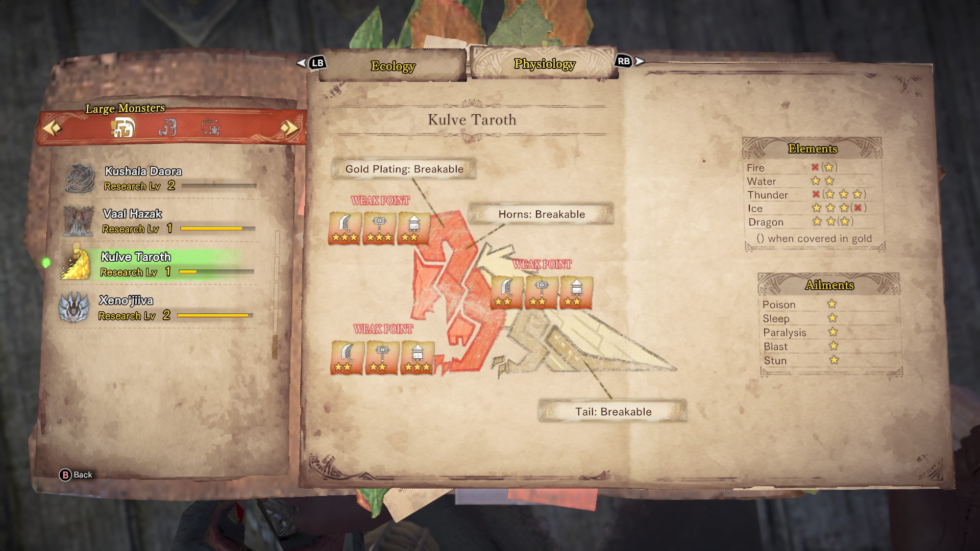 Kulve Taroth's entry in the monster field guide.