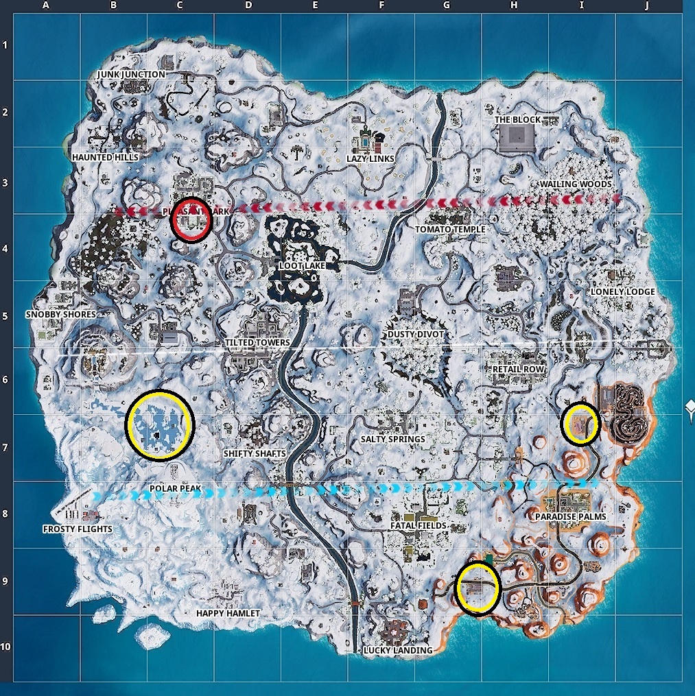 Showtime Challenges Fortnite Ice Cream Parlor Fortnite Showtime Challenges Ice Cream Parlour Location Trucker Oasis Location Frozen Lake Location Rock Paper Shotgun