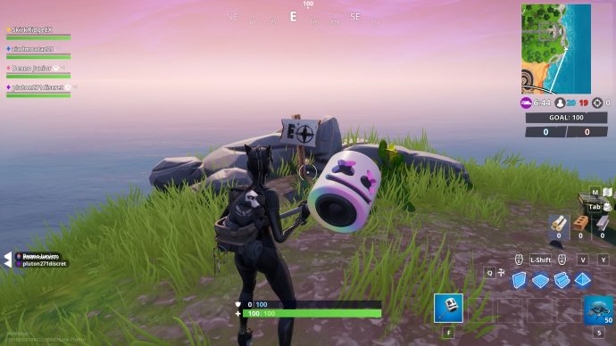 The most eastern point of Fortnite's map is near the abandoned mansion. Player is facing a sign with a E on a compass.