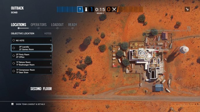 Bomb locations for Rainbow Six Siege's Outback map.