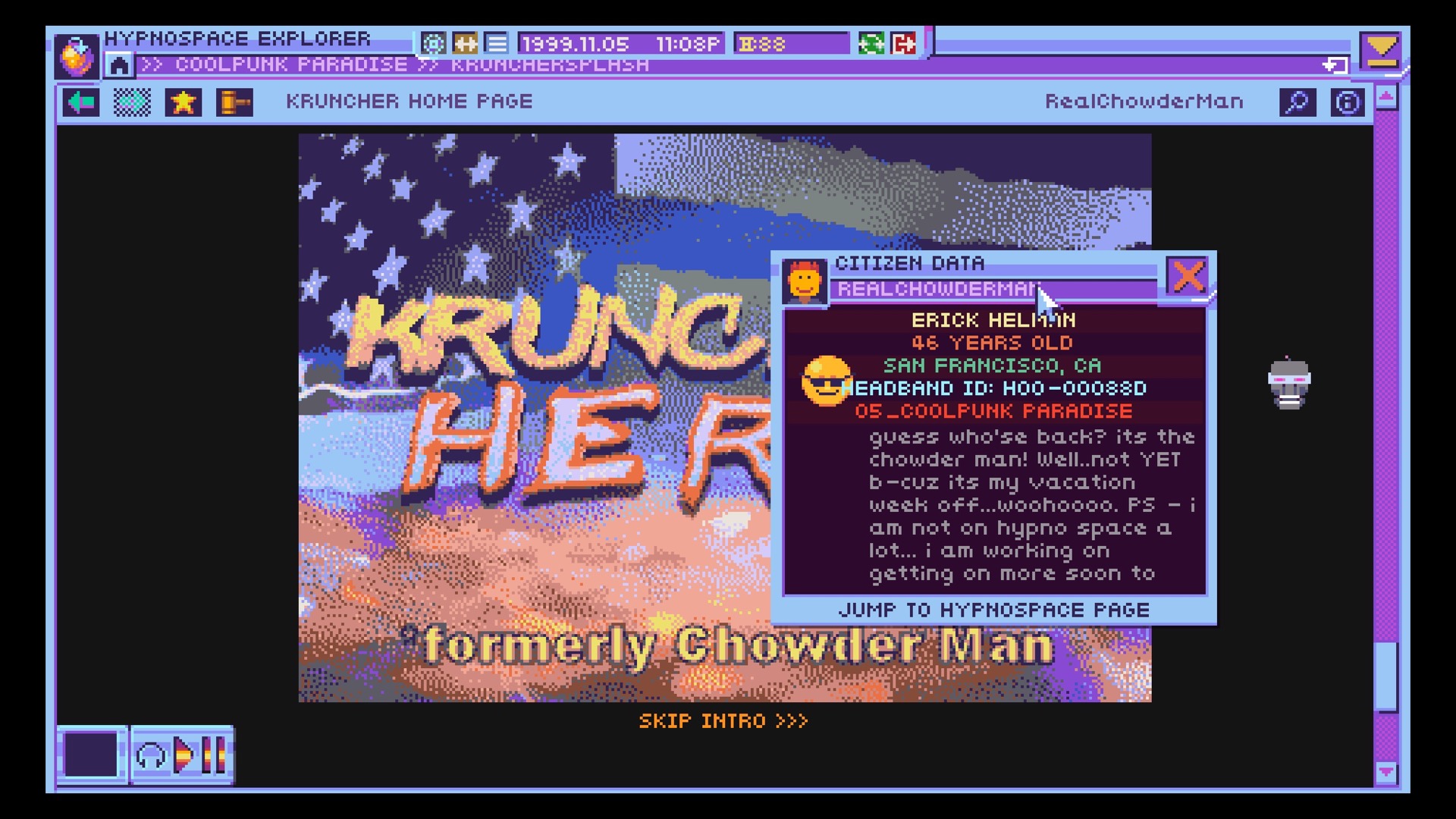 Rock Paper Shotgun on X: Set your Bonzi Buddy to remind you that  Hypnospace Outlaw launches on March 12th. The bizarre retro-future 90s  internet simulator still looks as gleefully weird as ever 