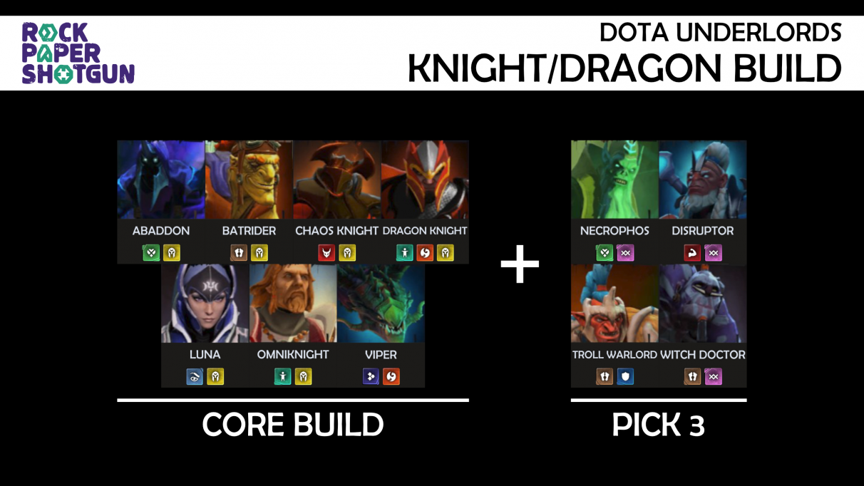 Dota Underlords builds - Knight Dragon build