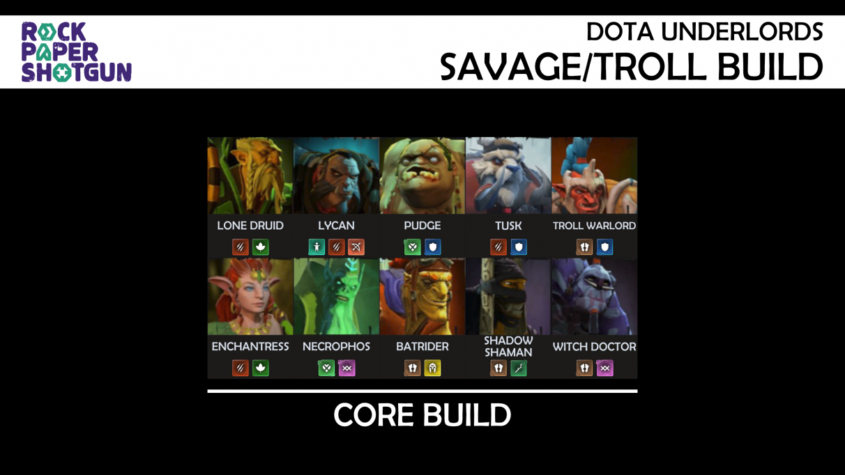 Dota Underlords Builds - Savage Troll build