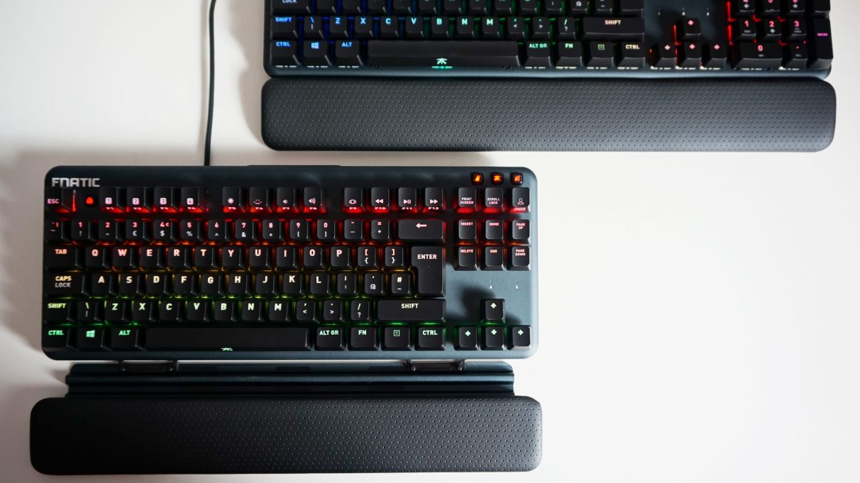 A photo of the Fnatic miniStreak and Fnatic Streak gaming keyboards