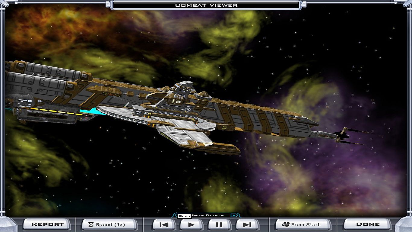 A screenshot of one of Galactic Civilizations 2: Endless Universe's huge spaceships