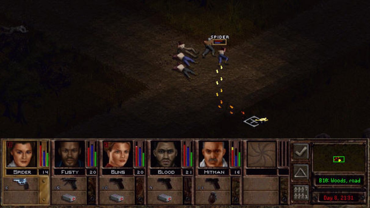 Snímek obrazovky Jagged Alliance 2