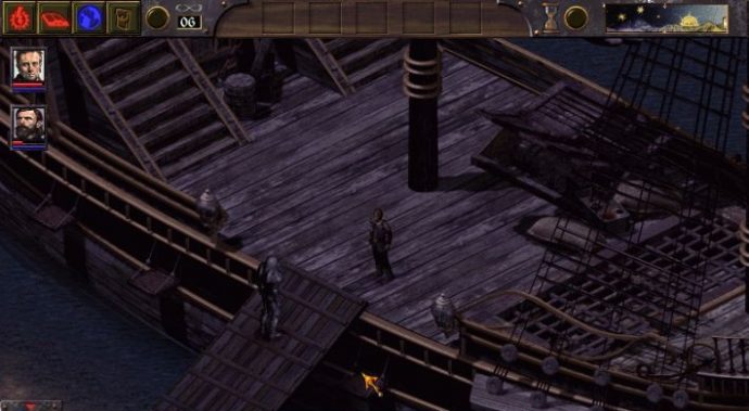 Uno screenshot di un ponte di navi da Arcanum: di Steamworks e Magick Obscura