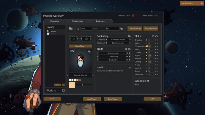 rimworld prepare carefully presets