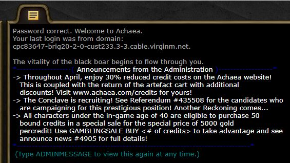 Achaea  The world's leading MUD and Text-Based RPG Game