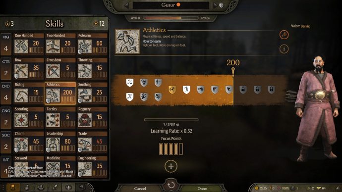 The skill tree in Bannerlord can be modified with this mod to have zero skills in everything!