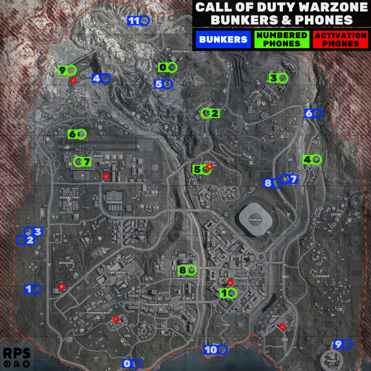 Warzone Bunker locations    Stadium  - 70