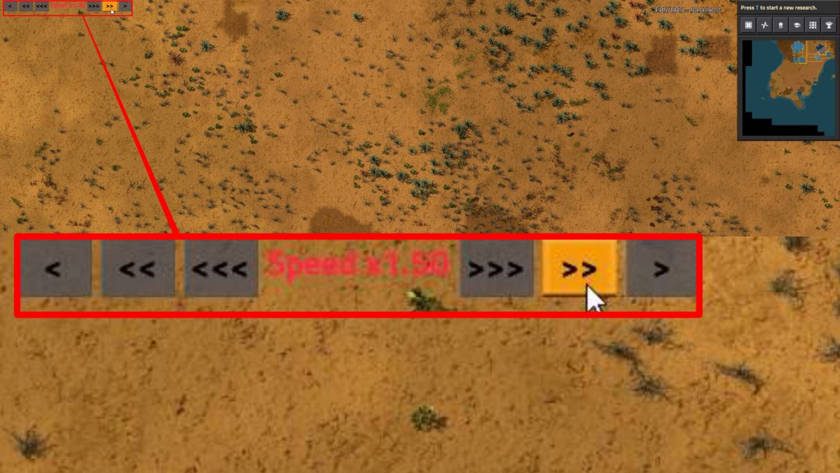 The Speed Control Factorio mod gives you a handy overlay with which you can control the speed of the game.