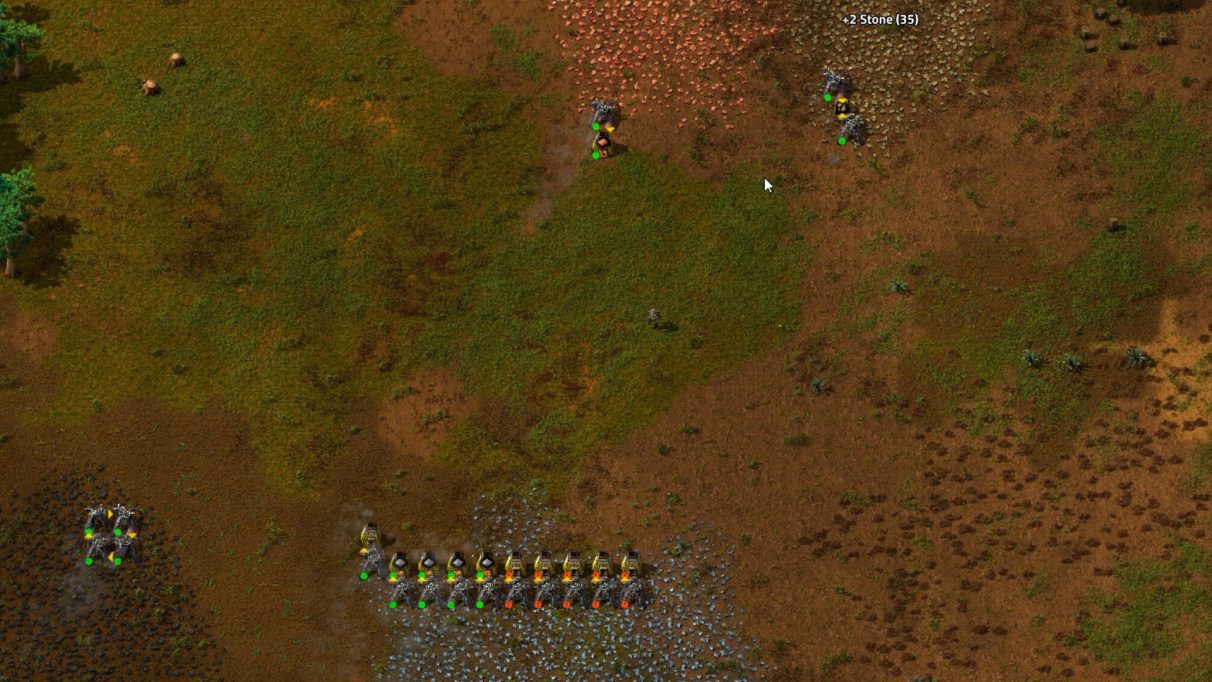 Getting a basic mining setup on each starting ore patch is your first big goal in Factorio.