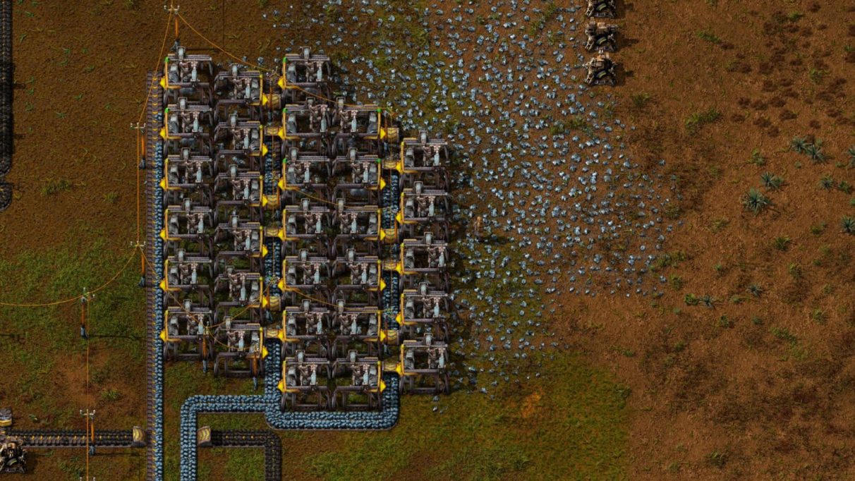 My preferred Electric Mining Drill layout in Factorio.