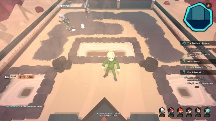 Standing in front of the quicksand puzzles in Temtem's fifth dojo