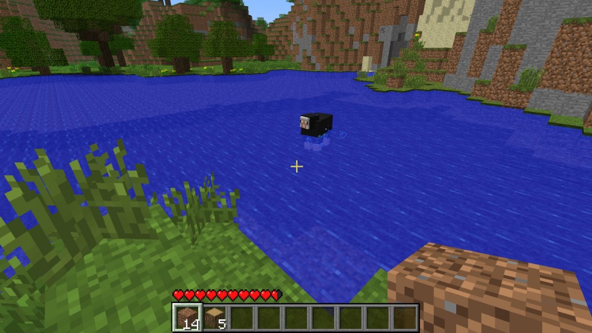 A screenshot showing the black sheep is not dead, and is in fact back in the lake.