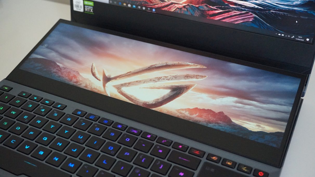 A photo showing the second display of the Asus ROG Zephyrus Duo 15.