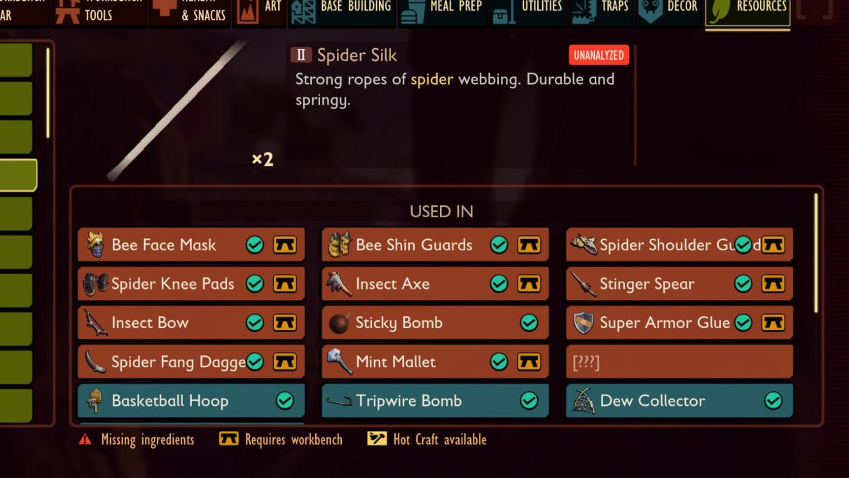 Spider Silk in Grounded is used in the construction of lots of Tier 2 gear as well as other useful creations.