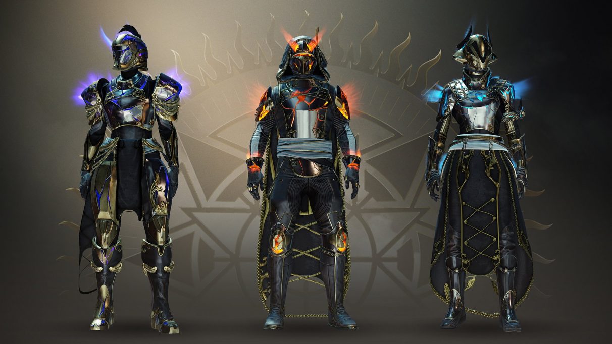 Destiny 2's Solstice of Heroes armour, glowing with elemental energy.