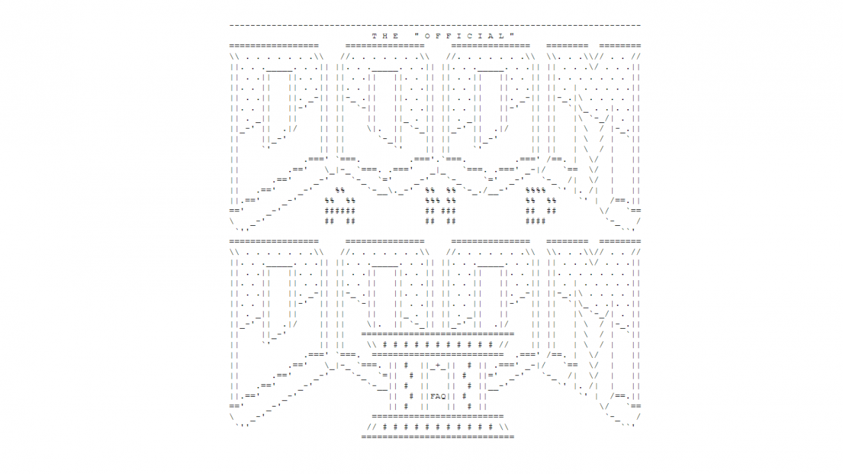 ASCII art of the logos for Doom and Doom II, combined for the FAQ