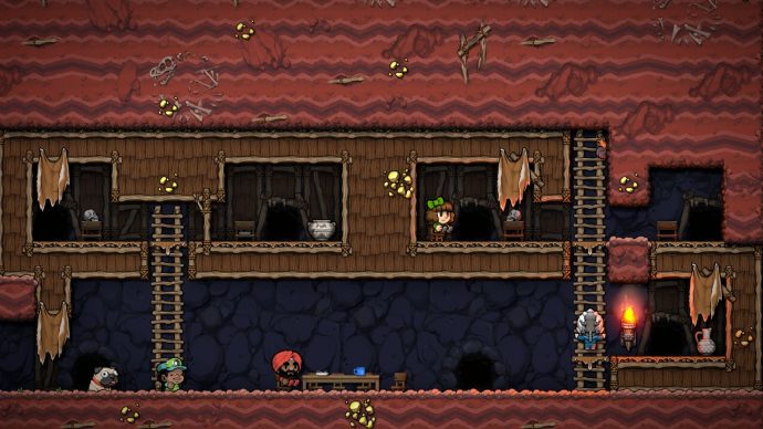 The camp in Spelunky 2, which feels under-developed as a concept.