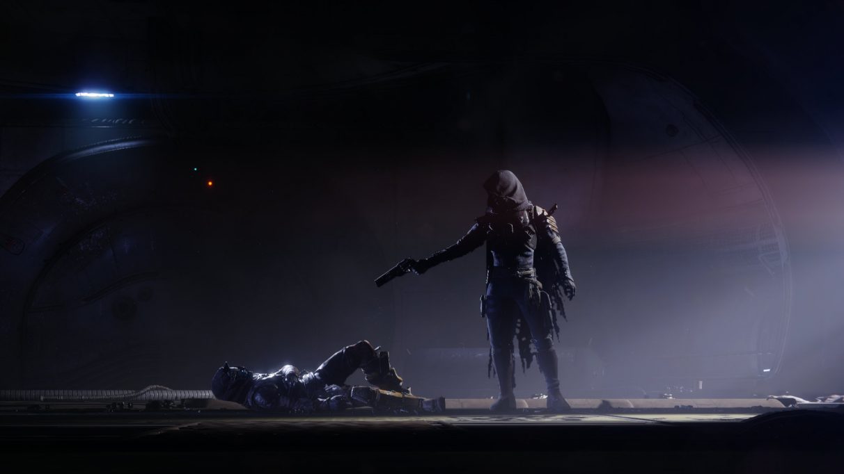 Uldren Sov shooting Cayde-6 in a Destiny 2: Forsaken cutscene.