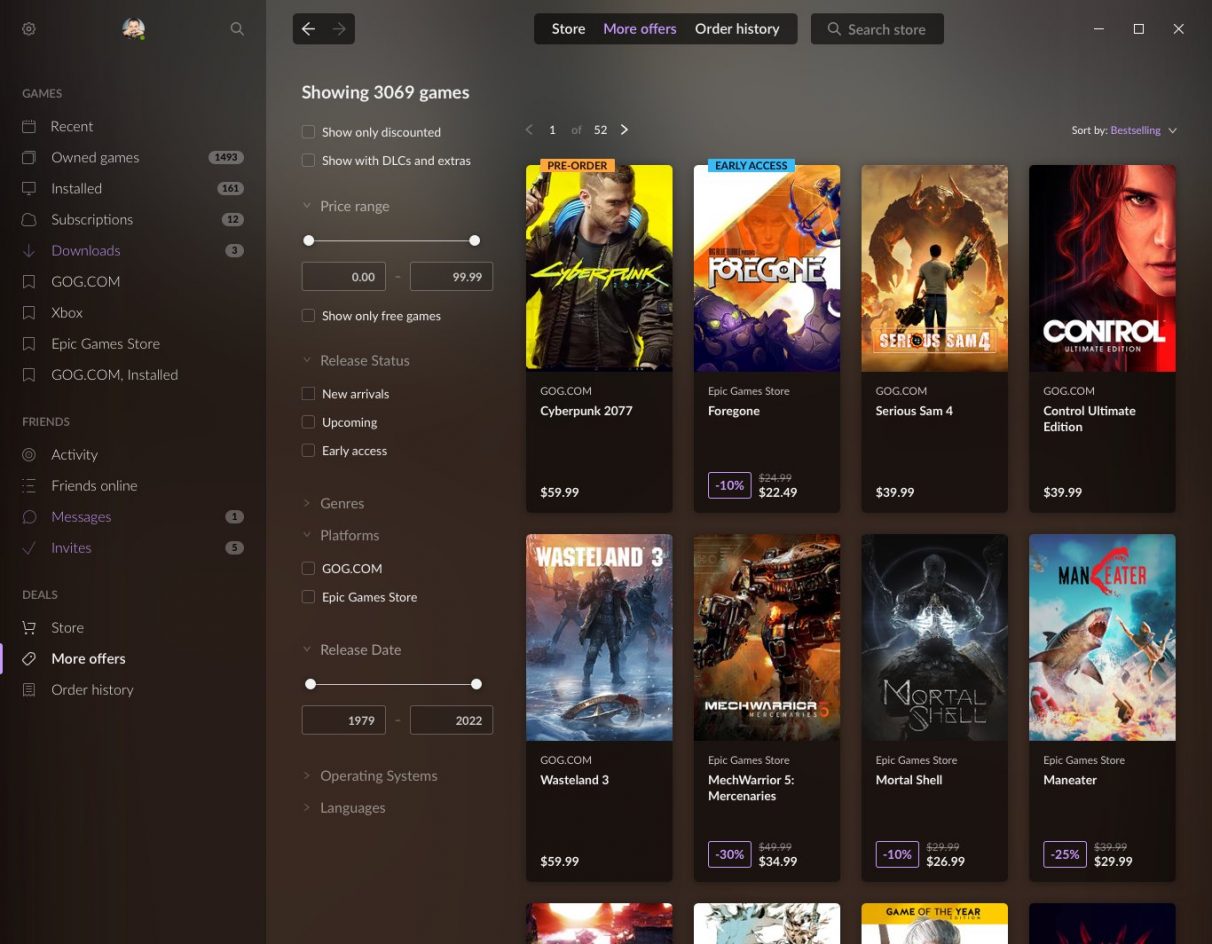 GOG Galaxy client will start selling Epic Games Store games - 44