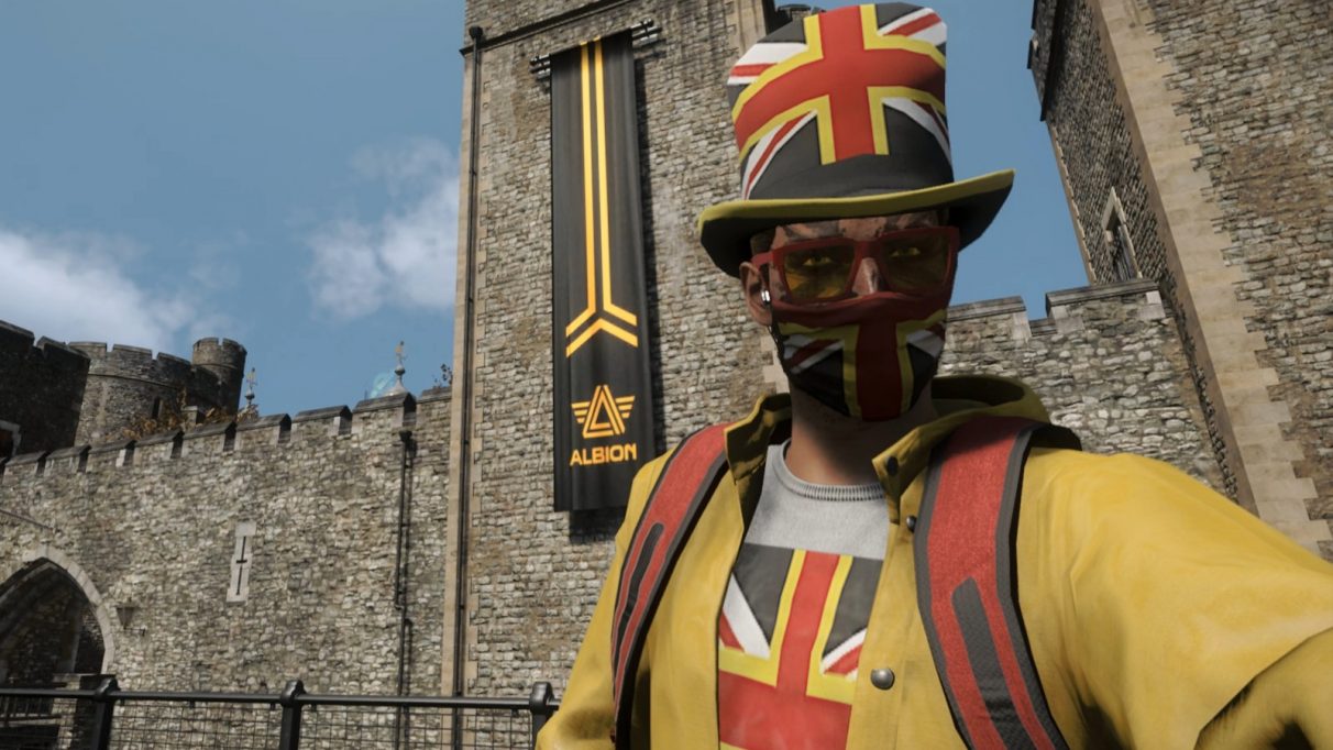 The Hateful Man stands in front of the Albion-occupied Tower of London