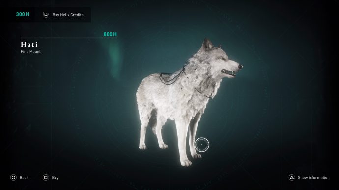 the Hati Wolf Mount in the store section of Assassin’s Creed Valhalla