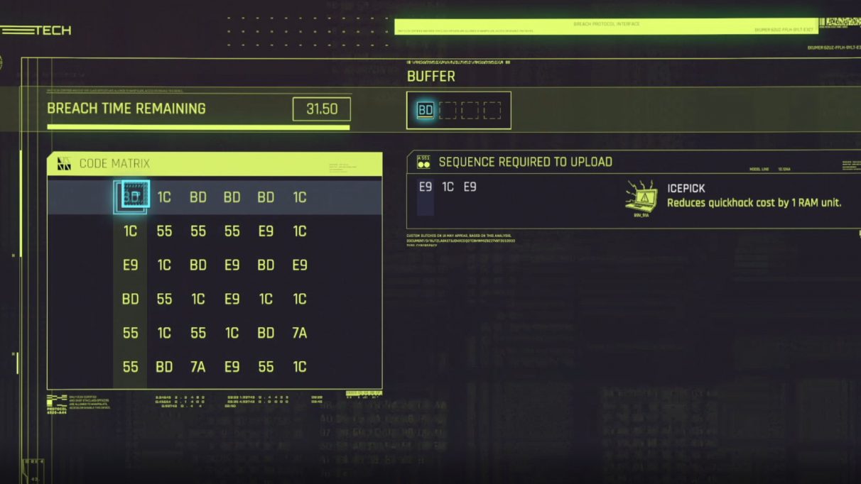 Cyberpunk 2077 hacking  Breach Protocol - 28