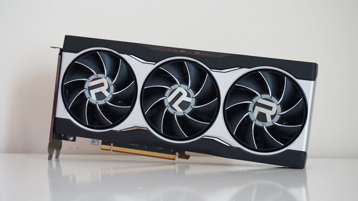 A face-on photo of the AMD Radeon RX 6800 graphics card.