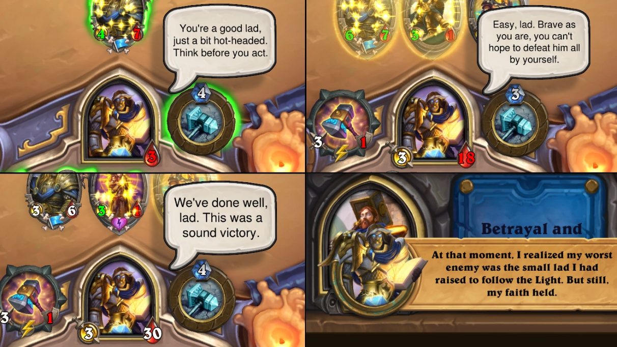 Some examples of Uther talking about lads, from the new adventure.